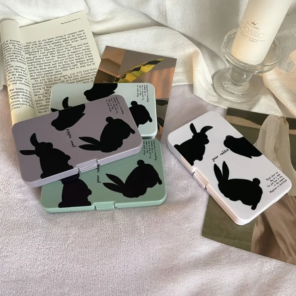 휴대용 실루엣 토끼 보관 케이스, 크리에이티브 콘택트 렌즈 상자, 심플한 뷰티 동공 상자, 여행, 고품질, 6 쌍