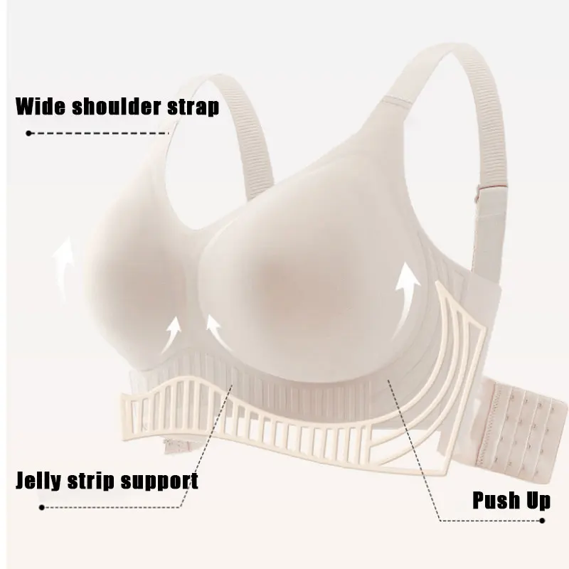MeooLiisy Large Size Minimizer Push Up Full Coverage Women Bras No Show Wireless Comfortable Underwear M-5XL 4