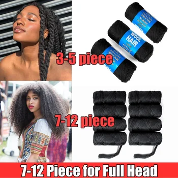 Brazilian Wool Hair Extension For Women Kids African Yaki Synthetic Senegalese Twist Faux Locs Jumbo Braiding Hair 1
