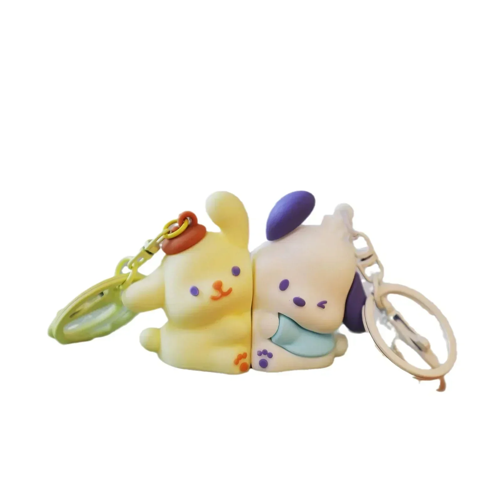 Sanrio Pochacco PomPomPurin Magnetic Keychain Creative Cartoon My Melody Kuromi Couple Cute Pendant Backpack Decoration Gifts 6