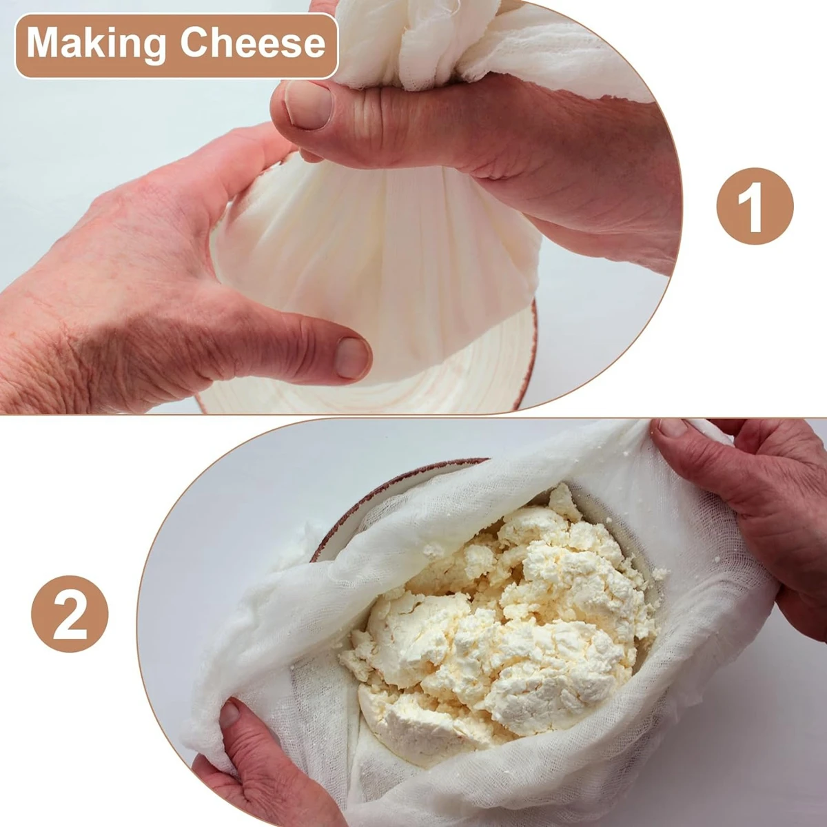 Sacchetto Filtro In Cotone Fine Maglia 100% Naturale - Riutilizzabile Per Latte Di Mandorla, Succhi, Yogurt, 1 Pezzo