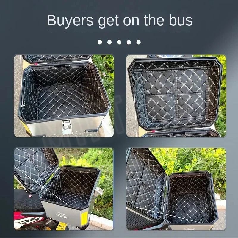 Universal Square Box Motorcycle Trunk Liner Universal Electric Vehicle Tailbox Detachable Cushion Inner Liner 36L/45L/57L