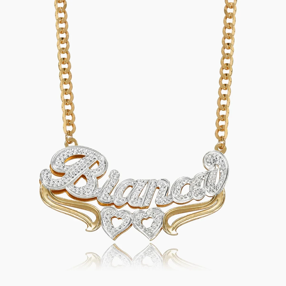 

Custom NameNecklace Gold Silver Jewelry Butterfly Flower Nameplate Lady Gift