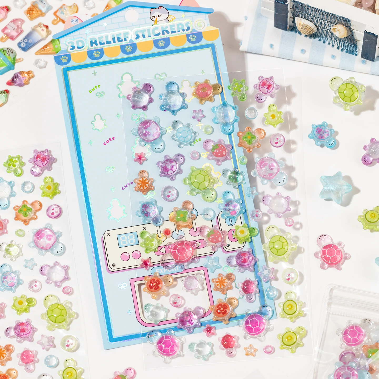 Sweet Candy Party 3D Kawaii Adhesive Stickers - Creative DIY Decoration