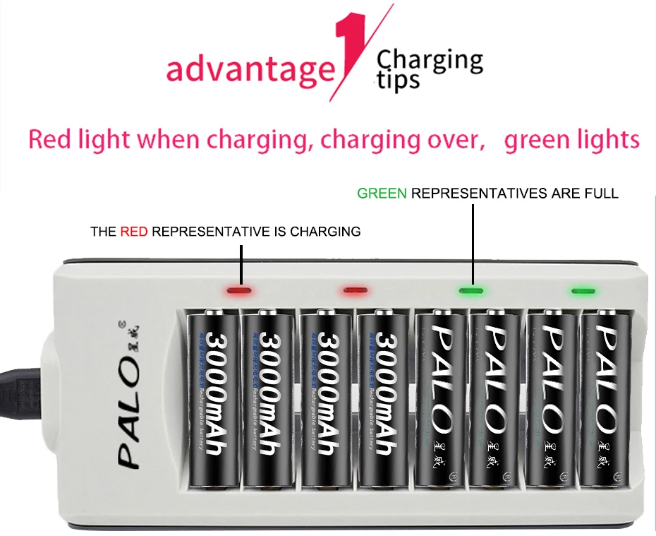 PALO-AAA Bateria Recarregável, 1.2V, 1100mAh, Ni-MH, NiMH,