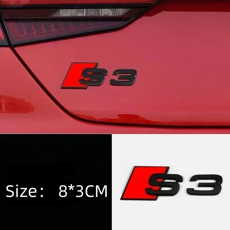 아우디 S3 S4 S5 S6 S7 S8 A3 A4 A5 A6 A7 A8 메탈 트렁크 로고 S 로고 스포츠 레트로핏 라벨 자동차 액세서리