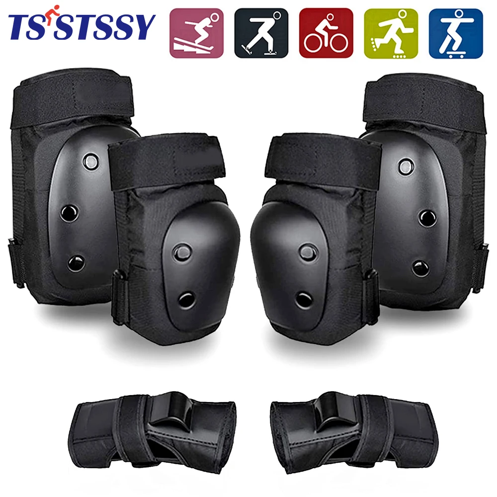 

6Pcs Adult/Child Knee Pads Elbow Pads Wrist Pads Protective Gear Set Youth Skateboarding Cycling Skateboard Riding Roller Bike