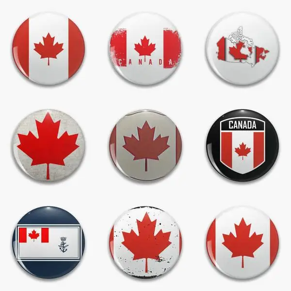 Canada Flag Sticker Map Of Soft Button Pin Funny Creative Clothes Women Jewelry Badge Spilla Regalo Del Fumetto Cute Risvolto Pin Hat
