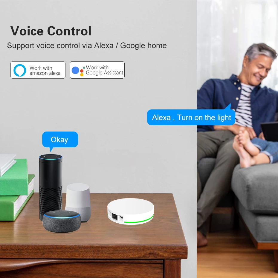 Tuya ZigBee 3.0 Smart Zigbee Hub Wired Gateway Bridge with Network Cable Smart Life Remote Control Works with Alexa Google Home