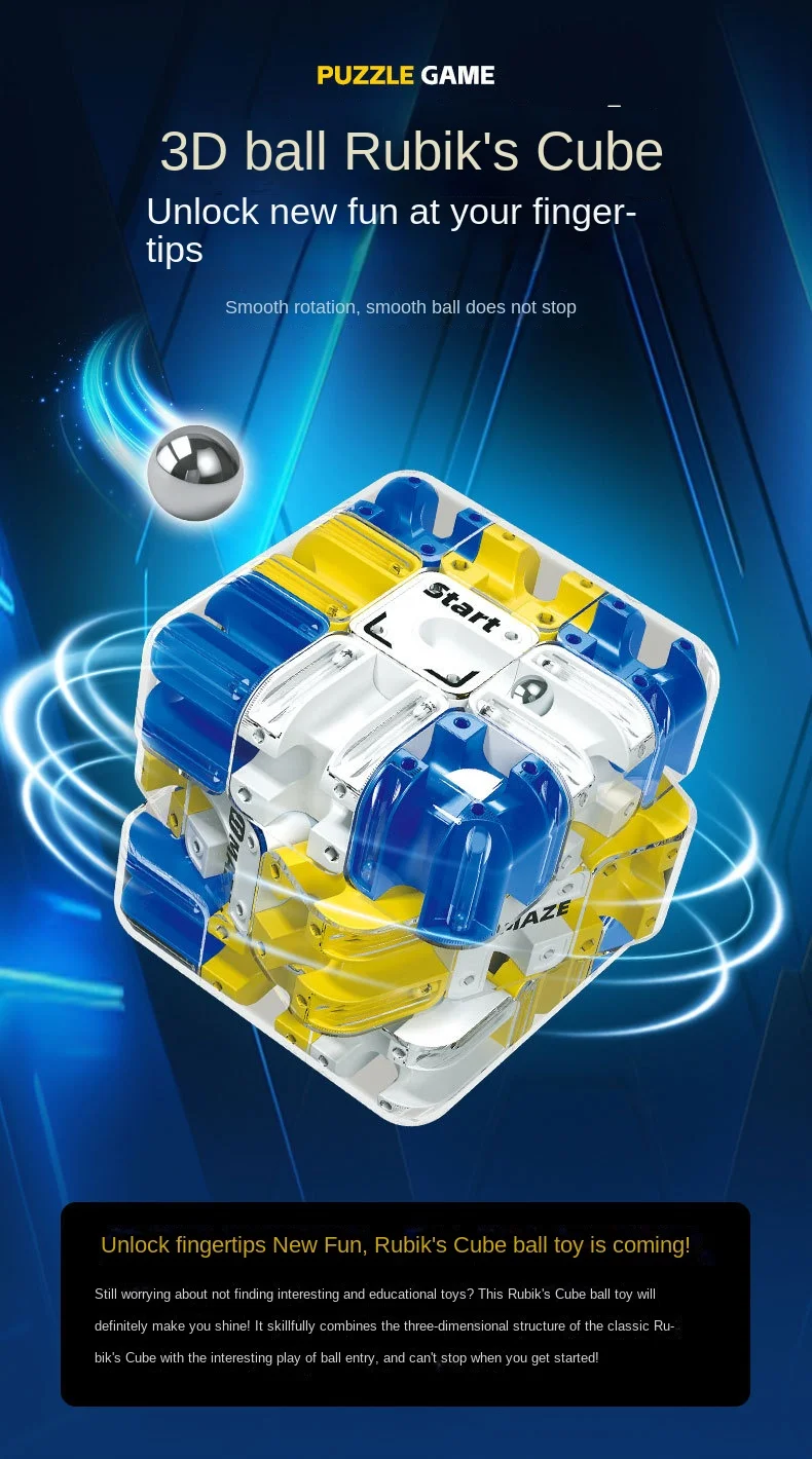 Laberinto 3D, cubo mágico, rompecabezas de juguete, laberinto, bola rodante, cubo mágico, liberación de estrés, autismo, ansiedad, alivio para niños y adultos, juguetes antiestrés