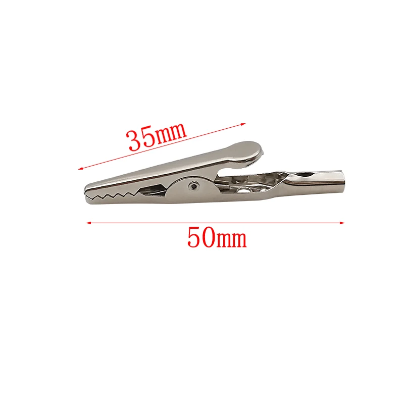 Metal Alligator Clips Connector Crocodile Electrical Test Cable Leads Testing Probe Clip Battery Clamps Length 50mm 10Pcs