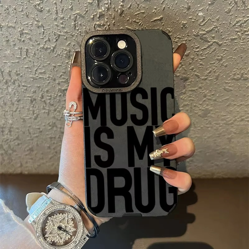 Shockproof 'Music Is My Drug' Phone Case - Premium Protective Cover