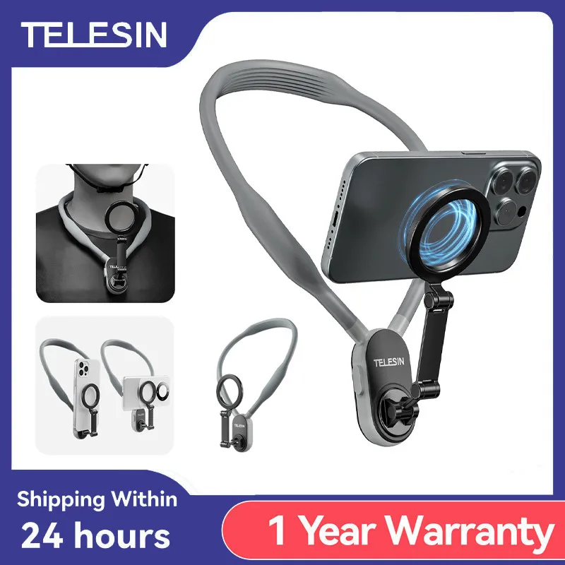 Silicone Phone Magnetic Neck Mount Quick Release Hold For Phone Magsafe Magnetic Suction Cell Phone Neck Hanging Bracket