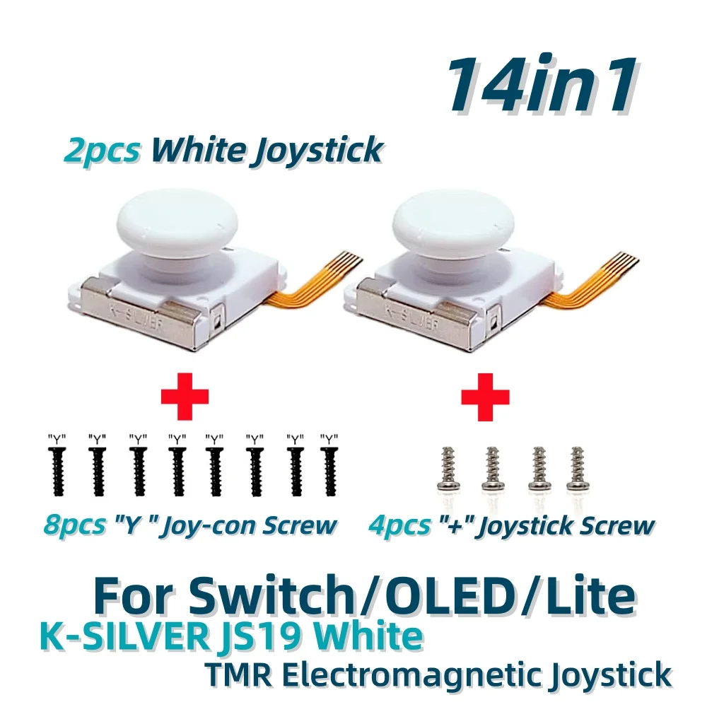 Magnetic Sensor 3D Analog Stick Replacement for Switch Joy-Con - K-SILVER JS19 (2/10pcs)