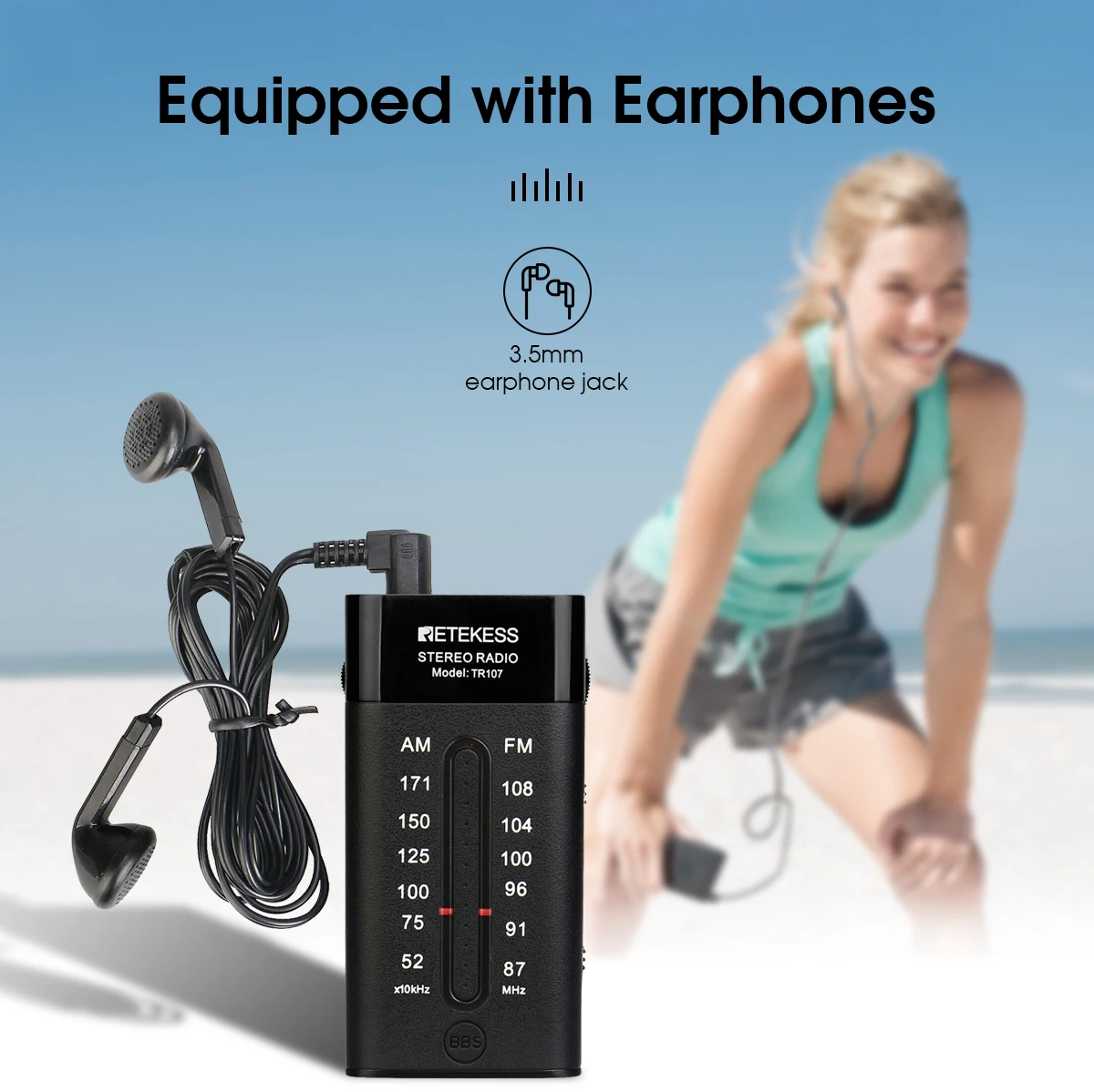 RETEKESS TR107 Portable Mini Pocket Radio FM AM Pointer