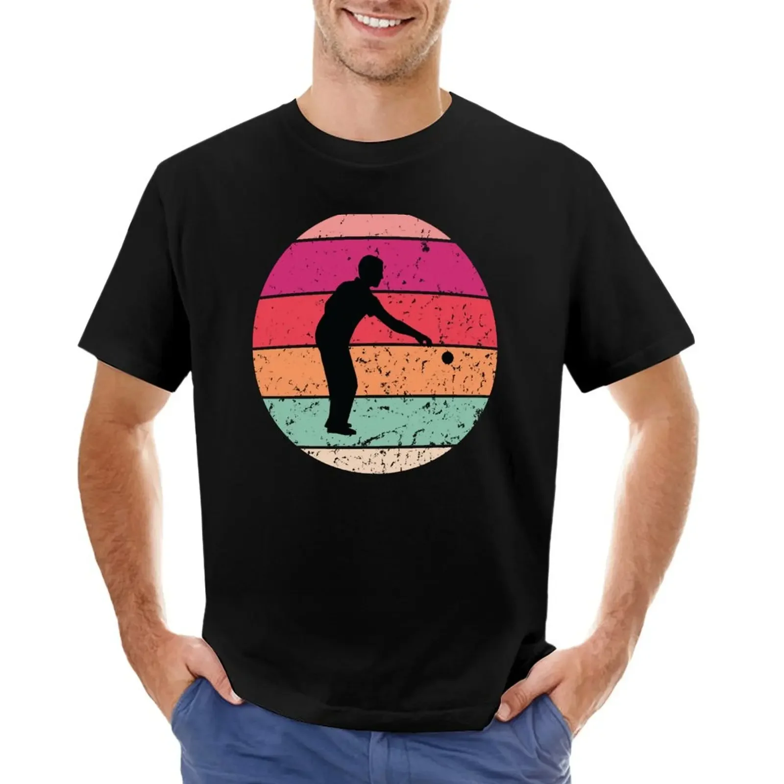 Retro Vintage Petanque, Divertente Petanque, Petanque Boule Bocce Player Divertente Dicendo T-Shirt Top T-Shirt Grafiche Da Uomo Grandi E Alte