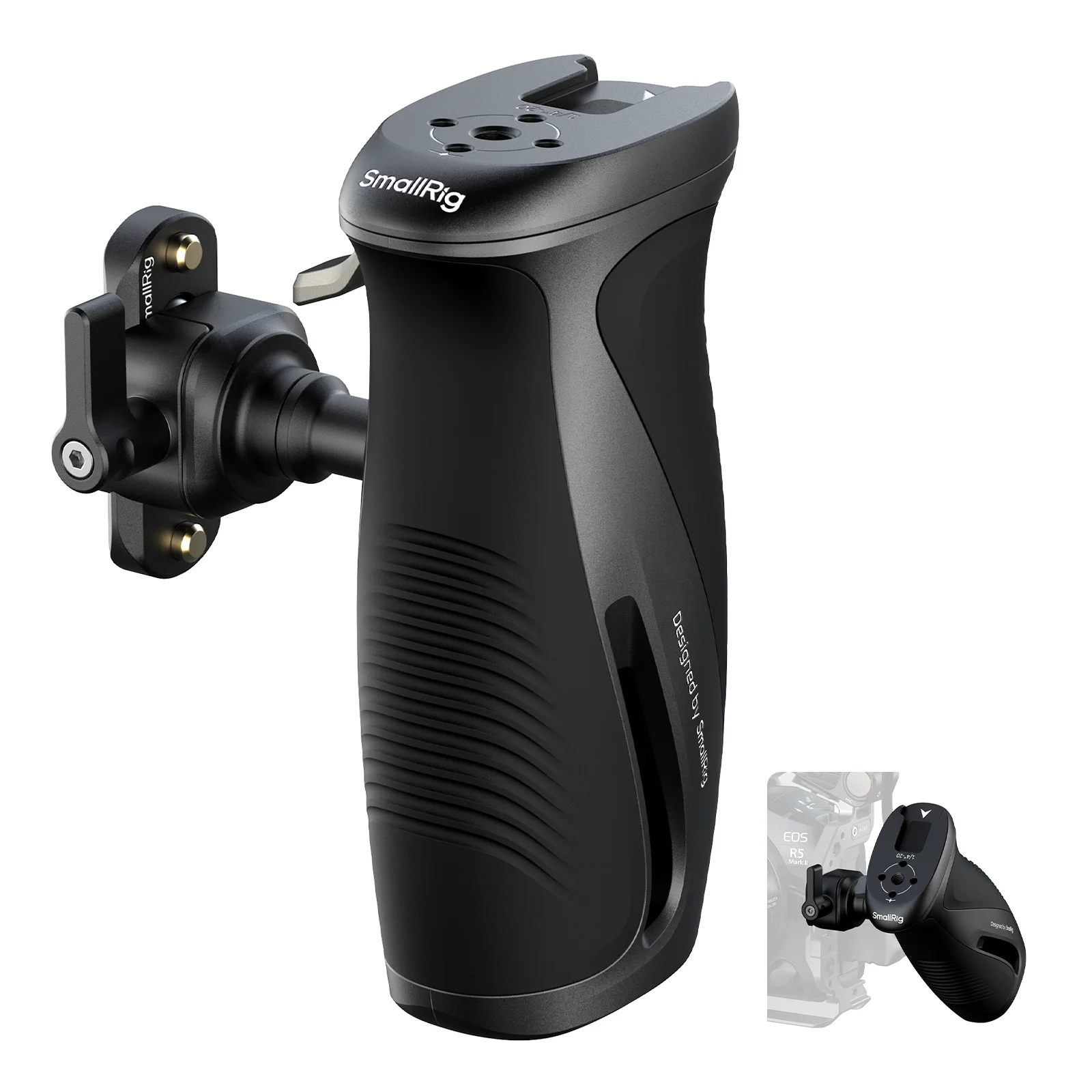 Rotating NATO Side Handle w NATO Clamp, 360° Adjustment Handgrip for DLSR Camera
