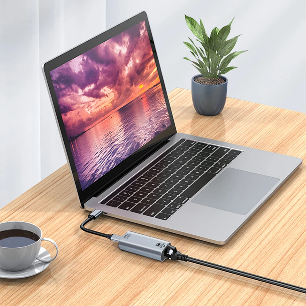 USB Type C Gigabit Wired USB Type C Female to RJ45 LAN Ethernet for Tablet PC Laptop Smartphone Adapter