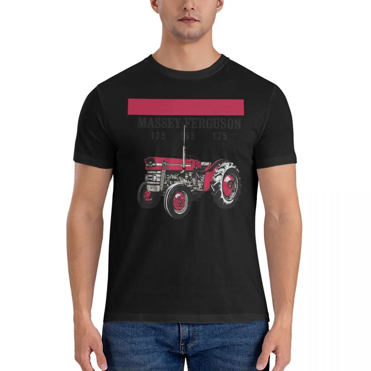 Copia Del Trattore 135 165 175 T-Shirt Uomo Massey Ferguson Divertente Maglietta In Puro Cotone Girocollo Maglietta Manica Corta Compleanno
