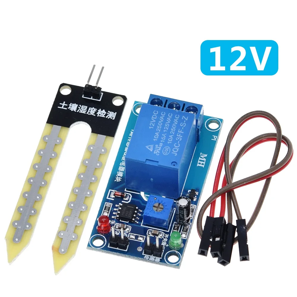 TZT NEW DC 5V 12V Soil Moisture Sensor Relay Control Module Automatic Watering of the Humidity Starting Switch For Arduino soil moisture sensor,soil tester,soil moisture meter