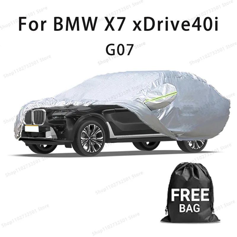 For BMW X7 xDrive40i G07 Car Cover Full Covers with Reflective Strip Dustproof UV Scratch-Resistant Sunscreen Protective cover