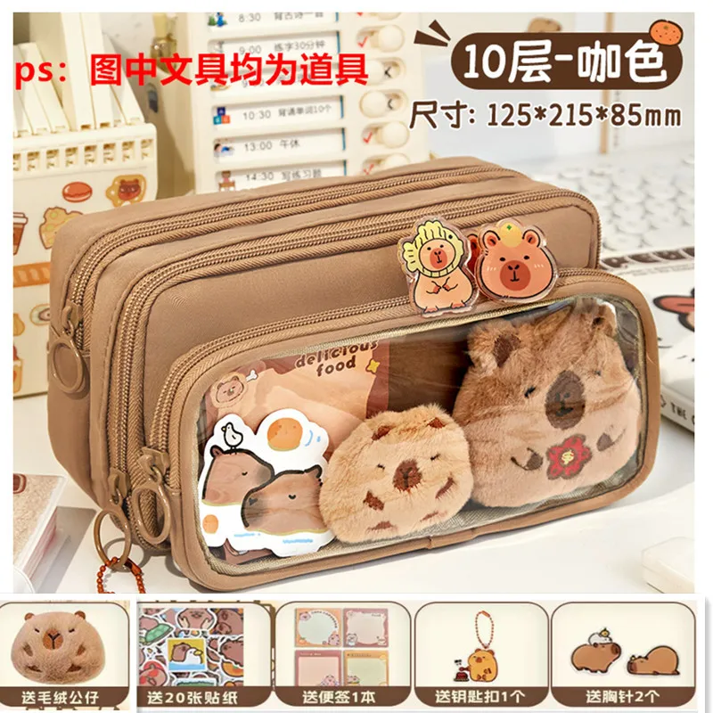 Pencil Cases Capybara Stationary Set For Kids Capybara School Supplies Set Capybara Pencil Case Wide Opening Mouth Pencil Pouch