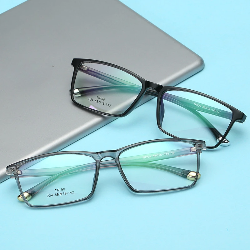 

58-16-142 Large Frame Glasses Frame TR90 Light Simple Retro Square Frame Glasses Customizable Prescription