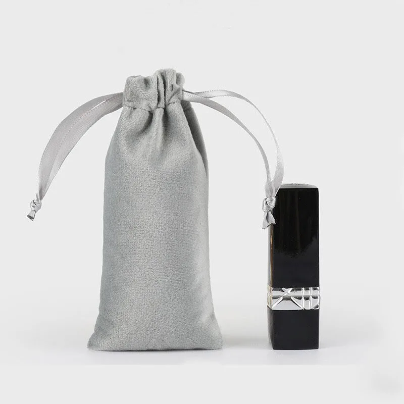 50pcs/lot 6*13cm Drawstring Velvet Pouches Sachet Gift Bags For Jewelry Wedding Things Party Container Storage Wholesale