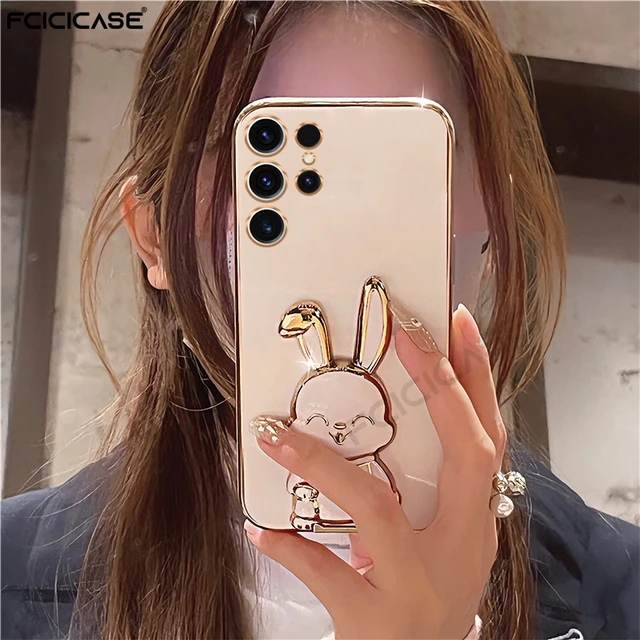 Cute Cartoon 3d Bunny Rabbit Case Compatible Samsung Galaxy S23 Ultra/s23  Plus/s23 With Stand Holder