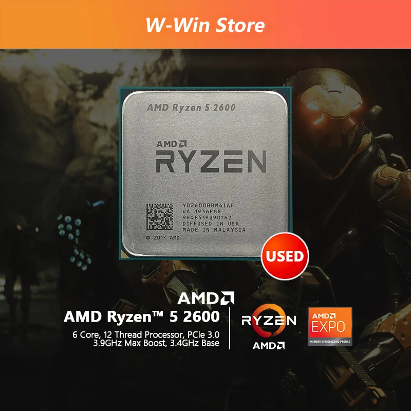Usado amd ryzen 5 2600 r5 2600 3.4 ghz seis núcleo doze núcleo 65w ...