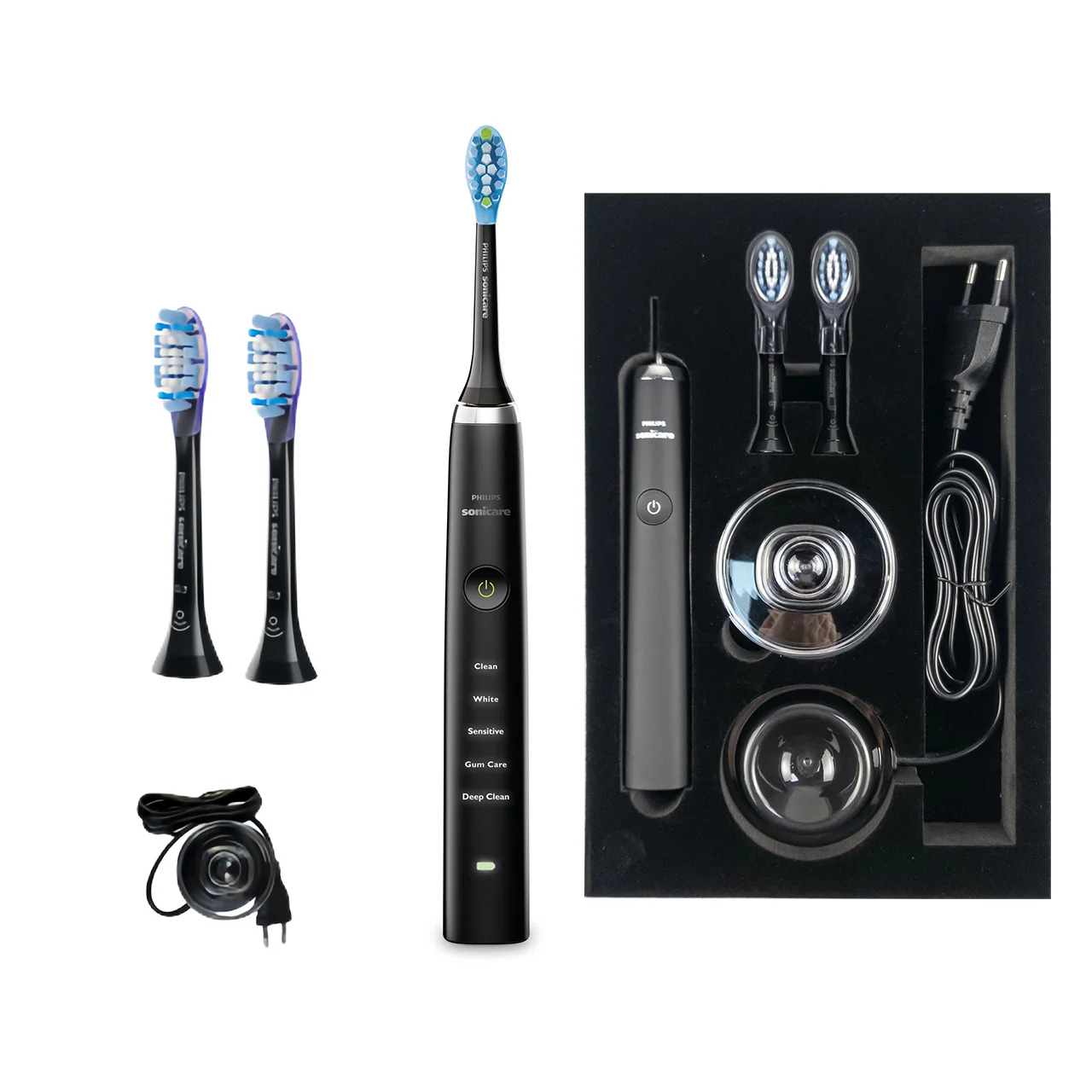 Philips Sonicare Diamondclean Hx9352 Spazzolino Elettrico Ricaricabile Philips Testine Di Ricambio C3 Adulto Nero, Rosa