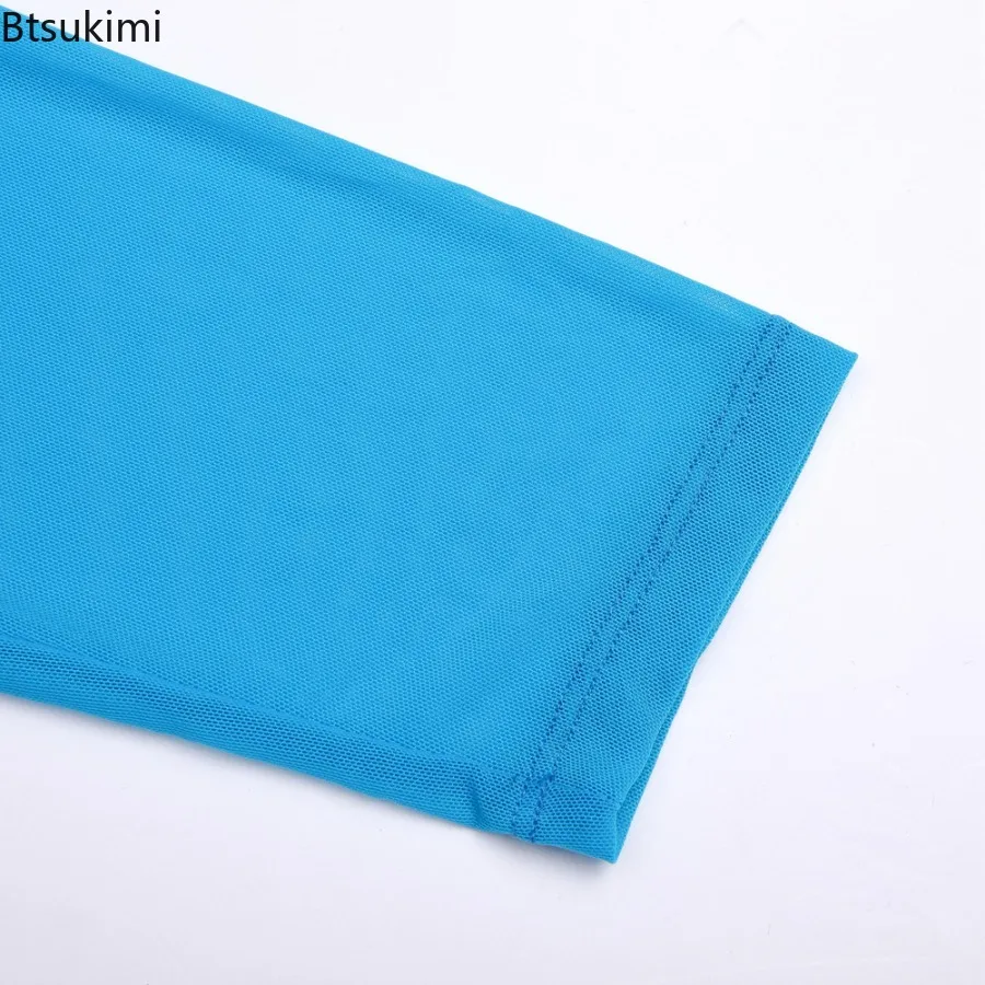 T-shirt da uomo sexy in rete 2026, elasticizzate, trasparenti a manica lunga, top sportivi da uomo, maglie a compressione per fitness, abbigliamento da palestra trasparente - immagine 6