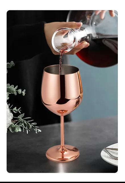 Stainless Steel Red Wine Glass Metal Stemmed Wine Glasses Shatter Proof  White Red Wine Cocktail Glasses Unbreakable BPA Free Goblets Juice Drink  Champagne Goblet Party Barware (2pcs Rose Gold) 