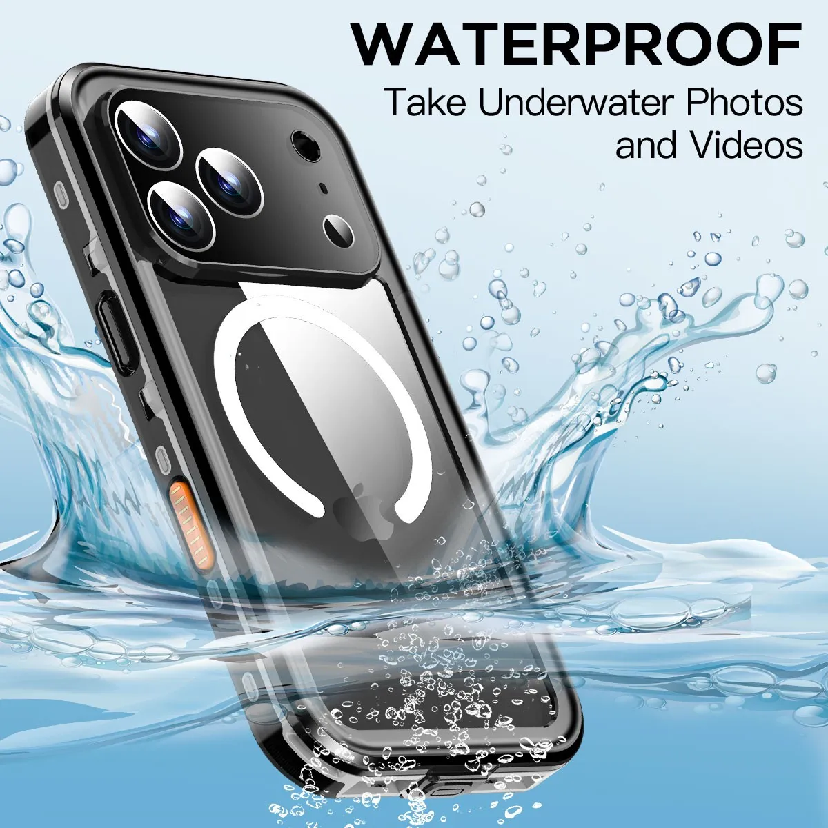 Magnetic Clear Waterproof Shockproof Protective Case