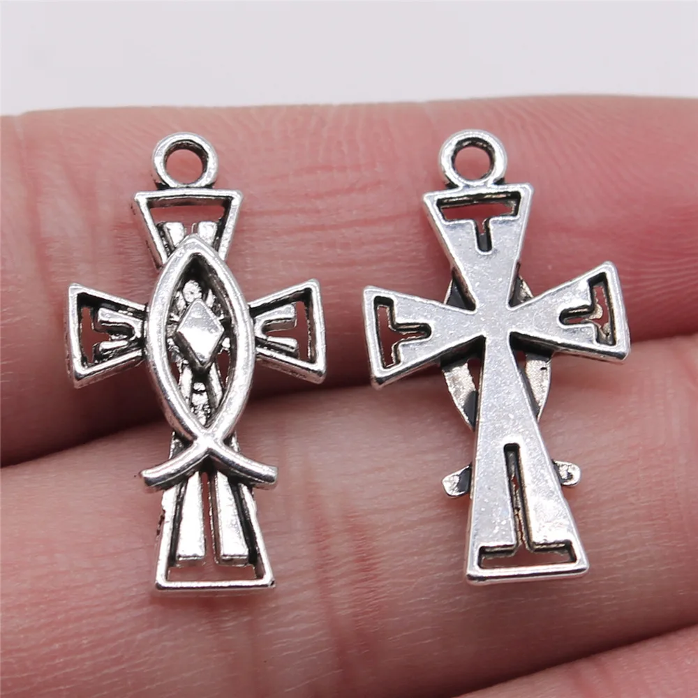 10pcs Cross Charms Religious Beliefs Pendant DIY Handmade Jewelry Handcraft Accessories 