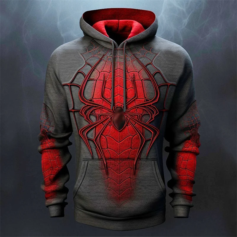 thumbnail image 1 of Sudaderas con estampado 3D de araña para hombre, Sudadera con capucha de gran tamaño, ropa de calle Harajuku de tendencia Hip Hop, Cosplay de ocio, moda de otoño, 1 of 3