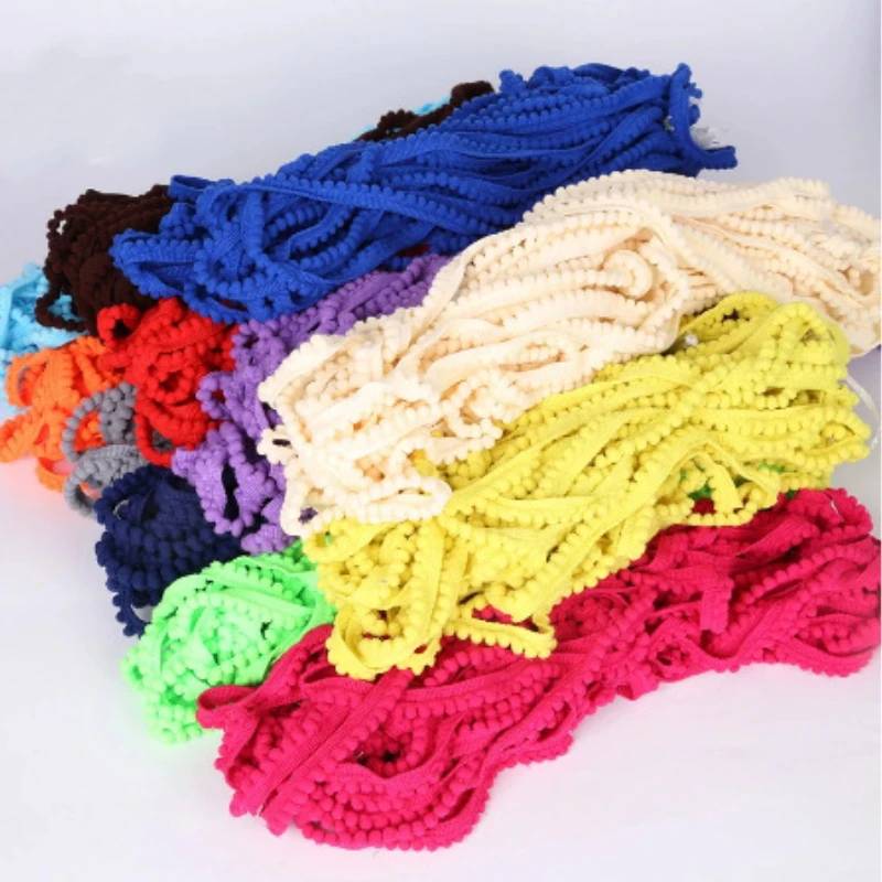 

20 Yards PomPom Trim Ball Wholesale 11mm Pompom Fringe Ribbon DIY Sewing Lace Kintted Fabric Handmade Craft Accessories