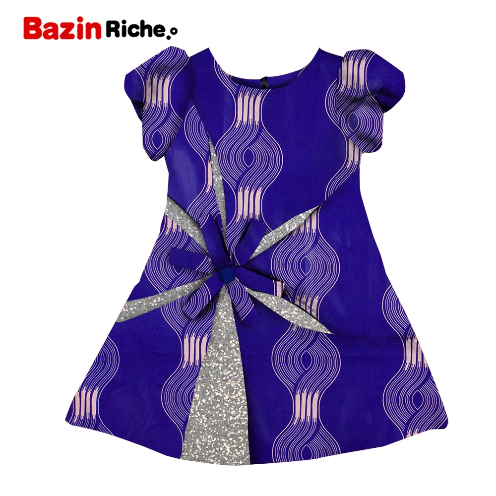 Girls African Clothing Children Summer Style Bazin Riche Dashiki Ankara Fashion Cute Dresses