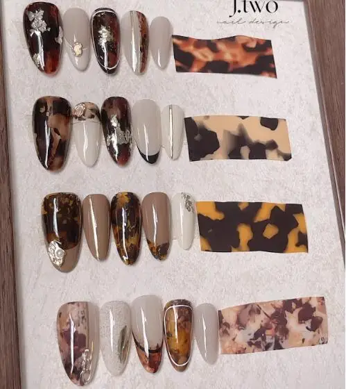 Tortoise Shell Nail Foils Tortoise Shell Nails Tortie Nails Nail Foils Nail  Decals Nail Stickers Nail Transfers Nail Art 