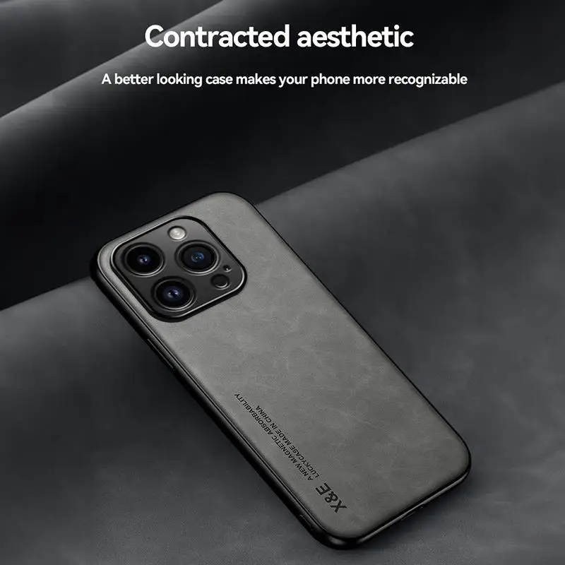 Leather Magnetic Phone Case - Protective Coque Cover