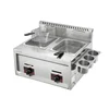 Stainless Steel French Fries Machine 2 Tanks 2 Baskets Commercial Potato Chip Fryer Gas Deep Fryer 2