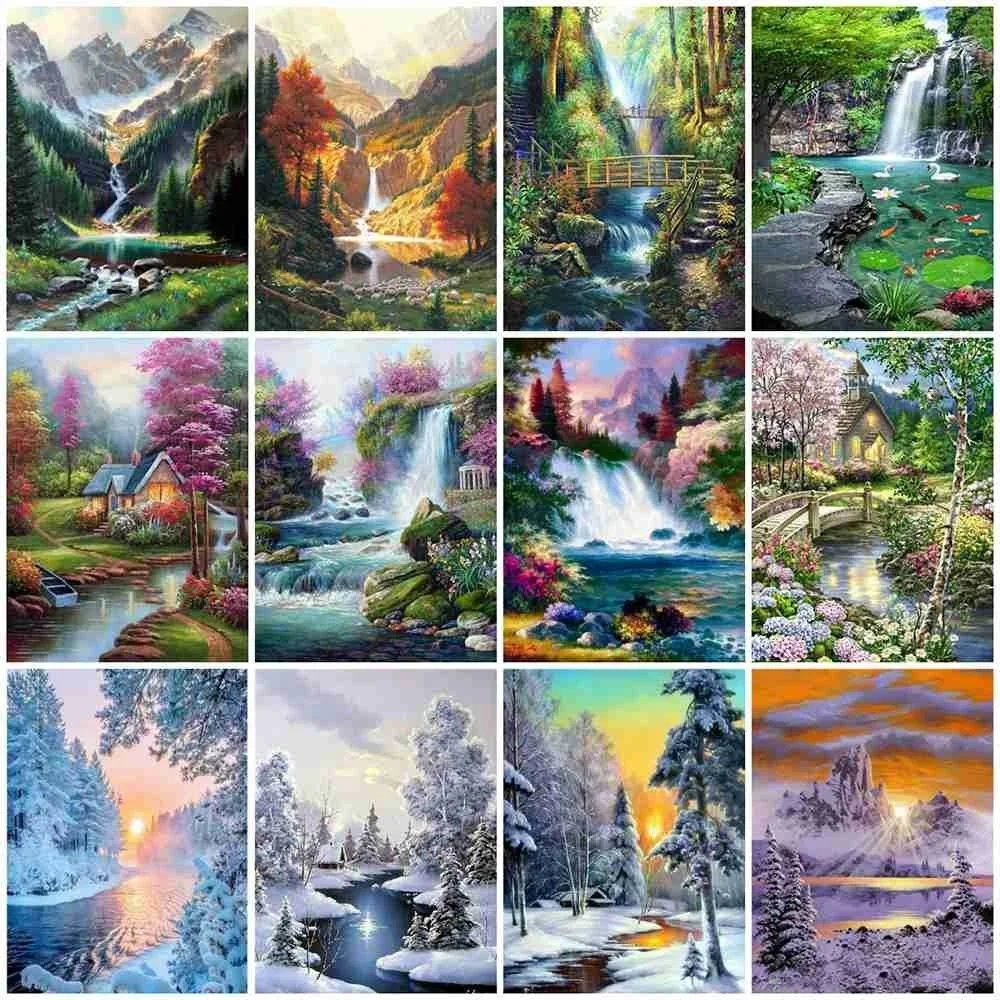 Diamond Painting Kits Mountains  5d Diy Diamond Painting Mountains - 5d  Diamond - Aliexpress