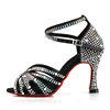 Latin Dance Shoes with Rhinestones for Women, Soft Bottom, Salsa Shoes for Dancing, Ladies Sandals, Wedding High Heels, 7.5cm 4