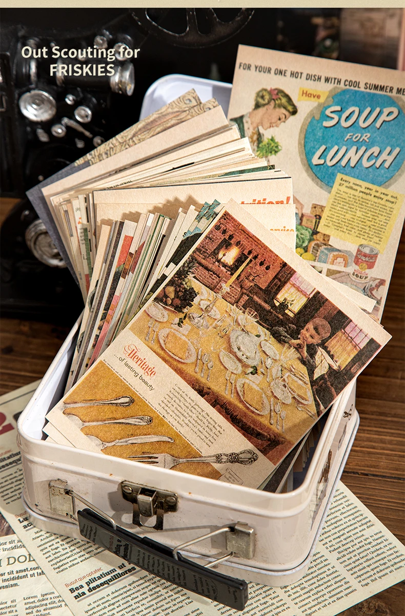 50 Blatt/Packung Vintage-Materialpapier Scrapbooking-Papier DIY Junk Journaling Collage Dekoration Hintergrund Bastelmaterial – Detail 9