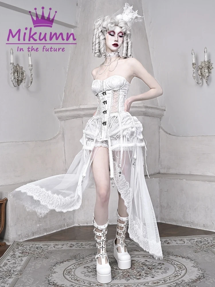 デイジー コルセット レディース トップ 引き出し ホワイト パテント レザー スチール ボーン オーバーバスト コルセット コルセット, ホワイト, Medium レディーストップス ビスチェ シェイプウェア ランジェリー レース