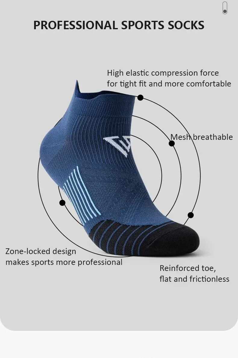 Running Ankle Socks - 4 Pairs Athletic Breathable Mesh Quick Dry Socks for Men & Women