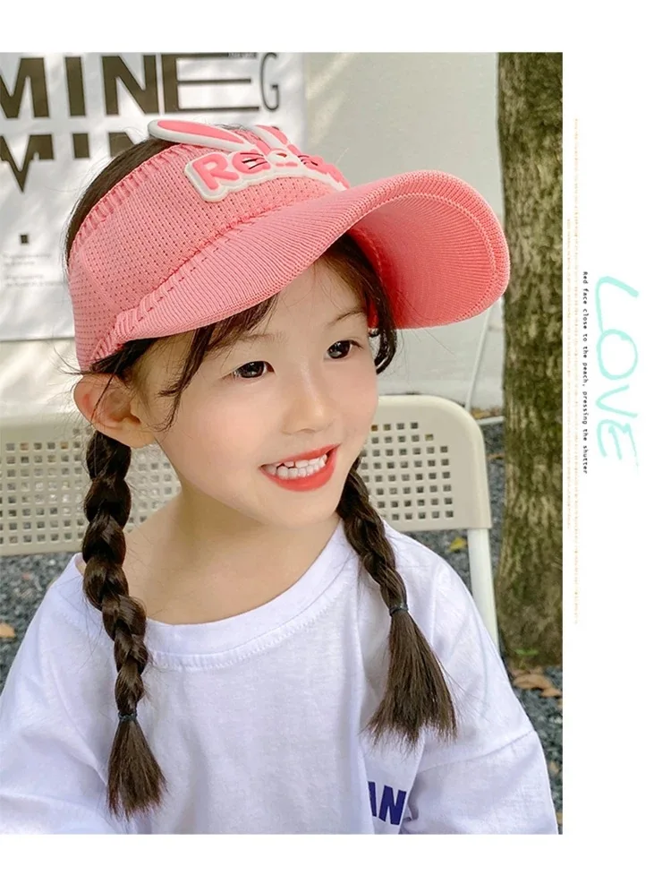 2023 New Sun Children Visors Cute Rabbit Wings Bunny Summer Hat for Kids Boys Girls Hats 3-12years Old_voghion.com