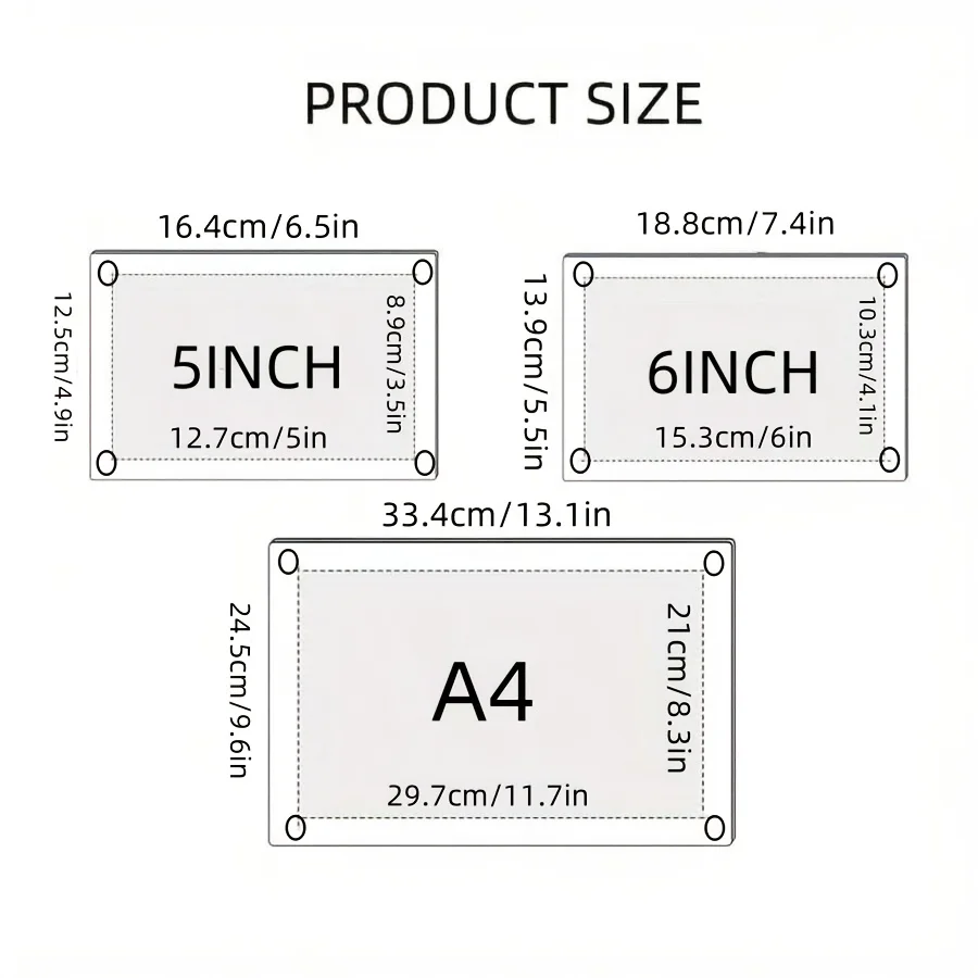 1pc Classic Crystal Photo Frame 5/6 Inch A4 Stamp Holder Rectangular Desktop Poster Display Horizontal Single photo frame