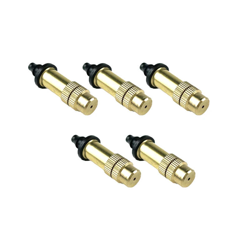 

5 Pcs Garden Watering Irrigation Cooling Atomization Sprinklers Adjustable Brass Mist Particles Fine Mist Connection 4/7 Hose