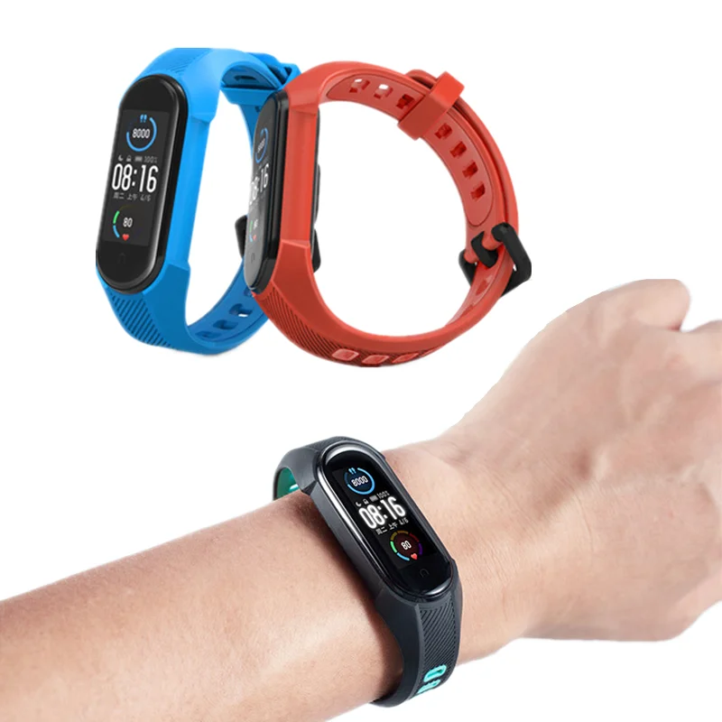 1Pc Wrist Band Strap For Xiaomi Mi Band 5 6 7 Soft Silicone Bracelet Sports Watch Strap For New Miband Replacement Wristband
